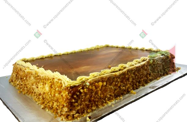 Delicious Butterscotch Cake in Heart  Same Day  Midnight Delivery   CakenGiftsin