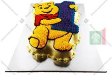 Picture of Winnie The Pooh Holding 1 Eggless Vanilla Cake